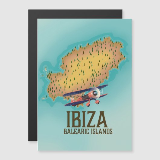 Poster Ibiza Balearic Islands map (Voorkant / Achterkant)