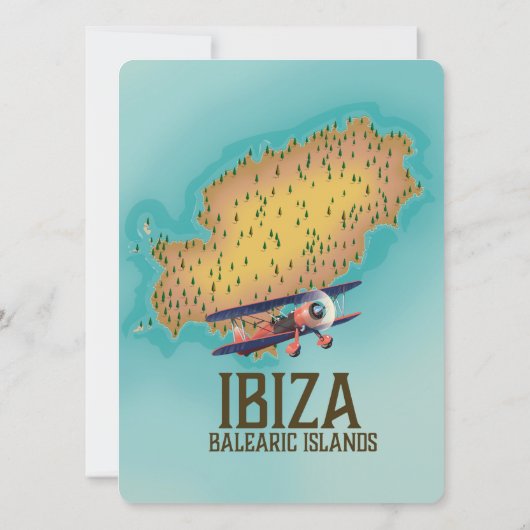 Poster Ibiza Balearic Islands map (Achterkant)