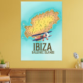 Poster Ibiza Balearic Islands map Canvas Afdruk (Insitu (Woonkamer))