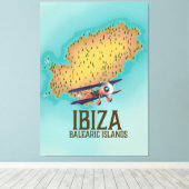 Poster Ibiza Balearic Islands map Canvas Afdruk (Insitu (Houten vloer))