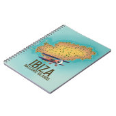 Poster Ibiza Balearic Islands map Notitieboek (Linkerzijde)