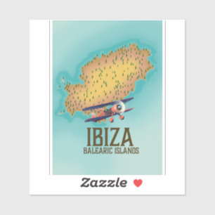 Poster Ibiza Balearic Islands map Sticker