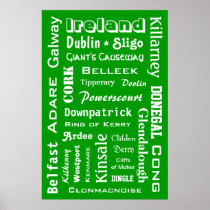 Poster Ierland Towns & Places