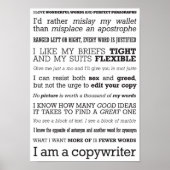 poster "Ik ben een copywriter" (Voorkant)