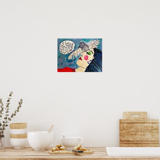 POSTER-ik ben een GRATIS SPIRIT. Poster (Keuken)