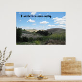 Poster: Ik hou van Californië-wijnland. Poster (Keuken)