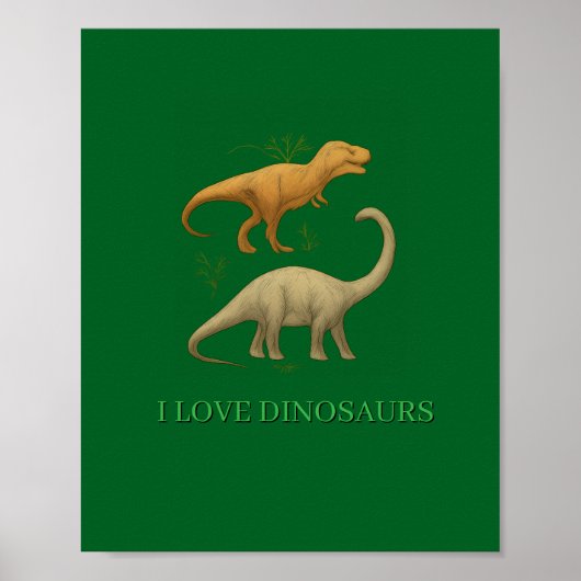 Poster - Ik hou van dinosauriërs (Voorkant)