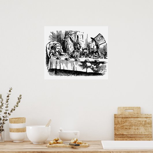 Poster  illustratie Alice in Wonderland (Keuken)