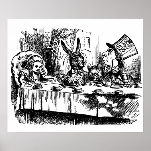 Poster  illustratie Alice in Wonderland (Voorkant)