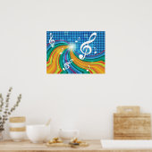 Poster Illustratie muziek (Keuken)