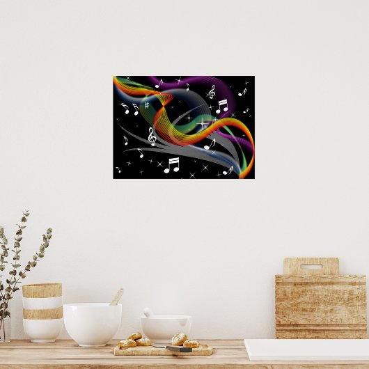 Poster Illustratie muziek (Keuken)