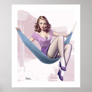 Poster illustratie pop-upmeisje
