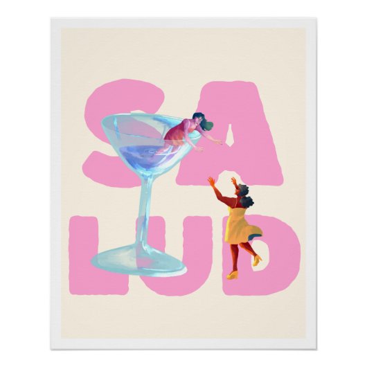Poster Ilustración Fiesta Caos Aesthetic Divertido (Voorkant)