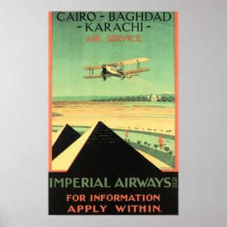 POSTER "IMPERIAL AIRWAYS Air Service Retro Airline
