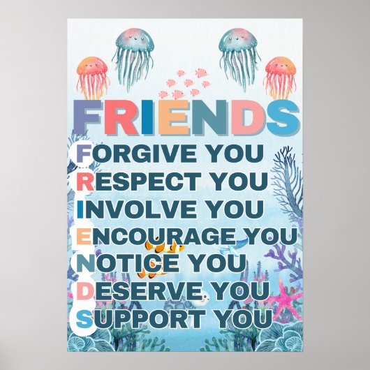 Poster in de klas: vrienden (Voorkant)