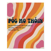 Poster in de stijl van de jaren 70 met Ierse Póg m