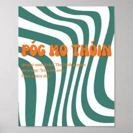 Poster in de stijl van de jaren 70 met Ierse Póg m