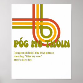Poster in de stijl van de jaren 70 met Ierse Póg m