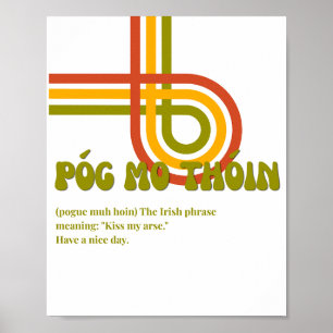 Poster in de stijl van de jaren 70 met Ierse Póg m