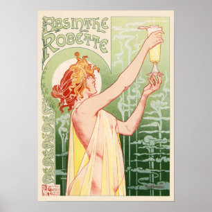 poster in de vorm van een Belle Epoque Art Nouveu