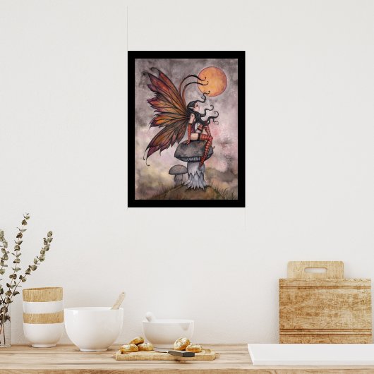 Poster in gele maan najaarbasis (Keuken)