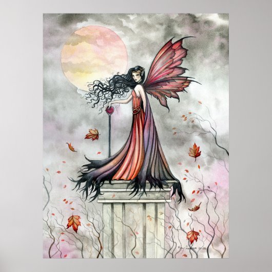 Poster in Gothic Fairy in het najaar (Voorkant)