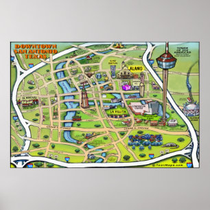 Poster in het centrum van San Antonio