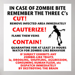 poster "IN HOESJE VAN ZOMBIE BITE"