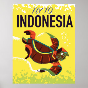 Poster Indonesië Vintage Travel Print