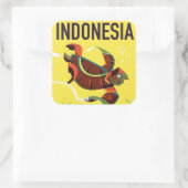 Poster Indonesië Vintage Travel Print Vierkante Sticker (Tas)