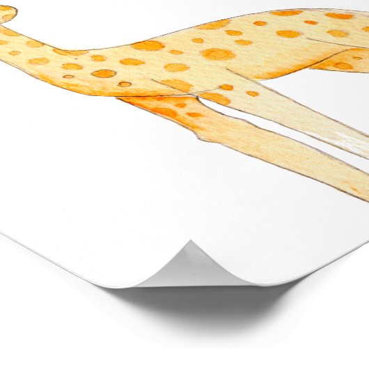 Póster INFANTIL JIRAFA acuarela para cuarto niños Poster (Hoek)