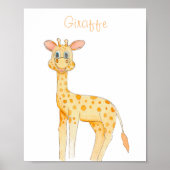 Póster INFANTIL JIRAFA acuarela para cuarto niños Poster (Voorkant)