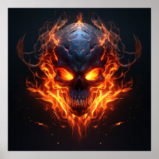 Poster Infernal Blaze Skull (Voorkant)