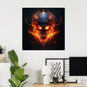 Poster Infernal Blaze Skull (Thuiskantoor)