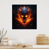 Poster Infernal Blaze Skull (Keuken)