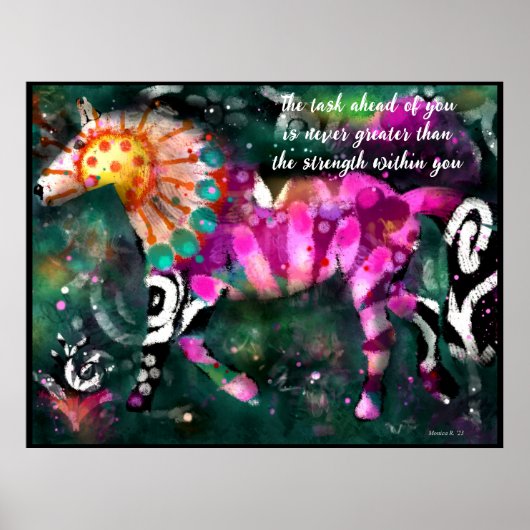 Poster - Inspirerend Abstract Paard (Voorkant)