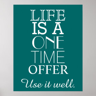 Poster Inspirerend LIFE Quote - Personaliseren