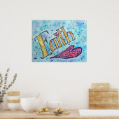 Poster Inspirerend woord "Faith" (Keuken)