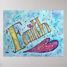 Poster Inspirerend woord "Faith"
