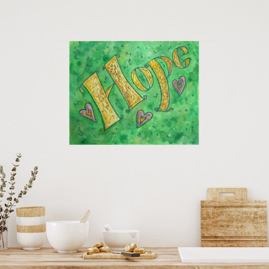 Poster Inspirerend woord "Hope" (Keuken)