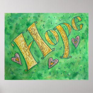 Poster Inspirerend woord "Hope"