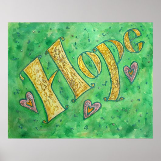 Poster Inspirerend woord "Hope" (Voorkant)