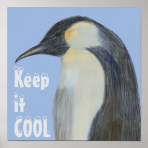 Poster inzake klimaatverandering in keizer Penguin