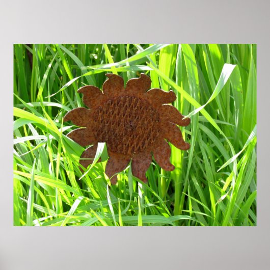 Poster - Iron Sunflower in Grass (Voorkant)