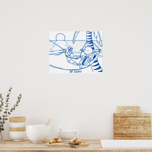 Poster is blij (Keuken)