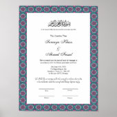 poster islamitisch huwelijksakte (Voorkant)