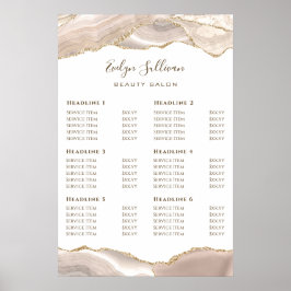 Poster Ivory Gold Agate-prijslijst