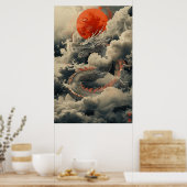 Poster Japanese Dragon Ukiyo-e – Mythical Power Po (Keuken)