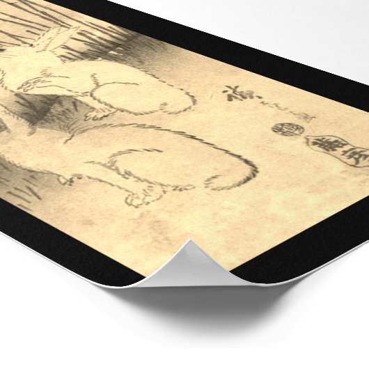 Poster: JAPANESE PRINT OF TWO RABBITS AND THE MOON (Hoek)