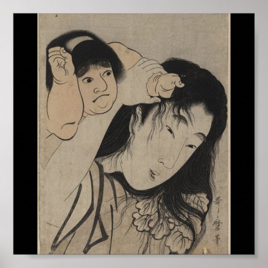 Poster- Japanse Art-Utamaro Kitagawa 4 Poster (Voorkant)